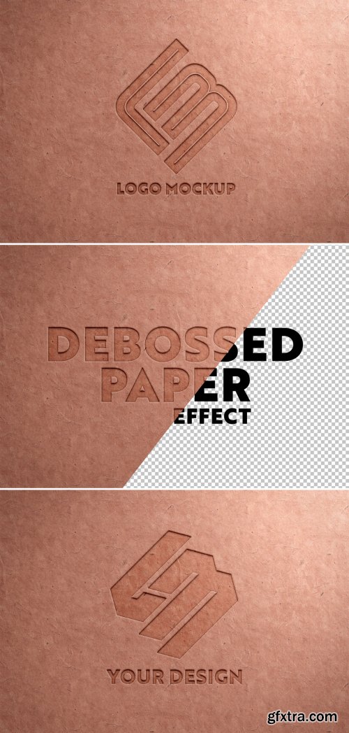 Debossed Logo on Recycled Paper Texture Mockup 341751973