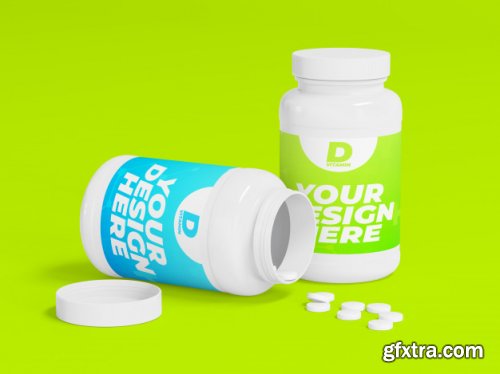 Medicine bottle mockup
