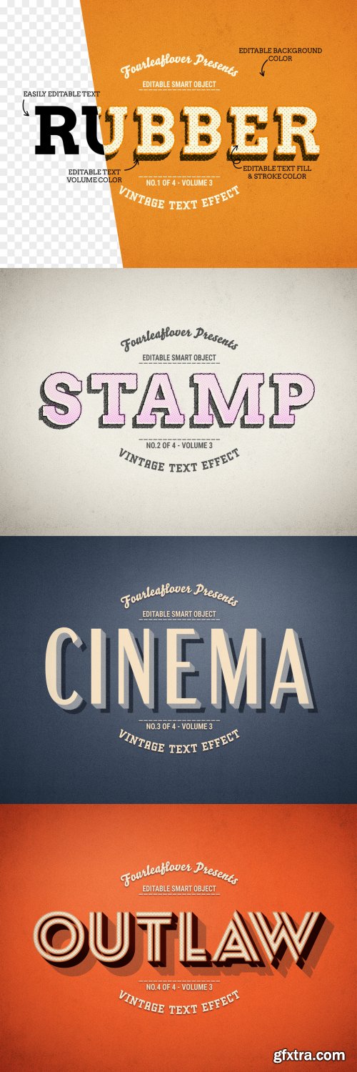 Retro Text Effect Mockup Bundle 341770055