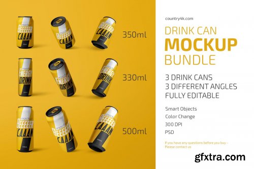 CreativeMarket - Drink Can Mockup Bundle 4832462