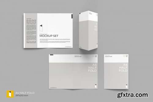CreativeMarket - Folding Brochure Mockup Set 4409695