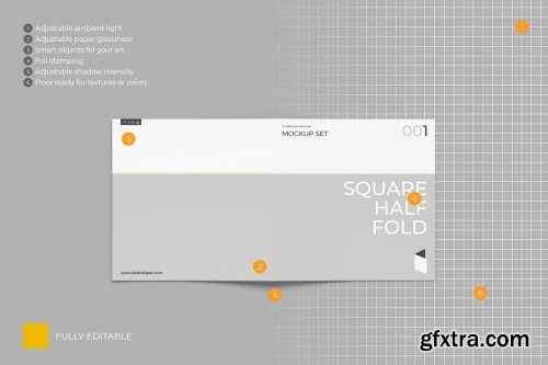 CreativeMarket - Folding Brochure Mockup Set 4409695