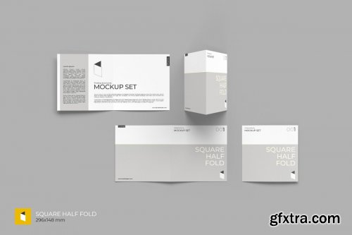 CreativeMarket - Folding Brochure Mockup Set 4409695