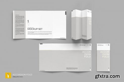 CreativeMarket - Folding Brochure Mockup Set 4409695