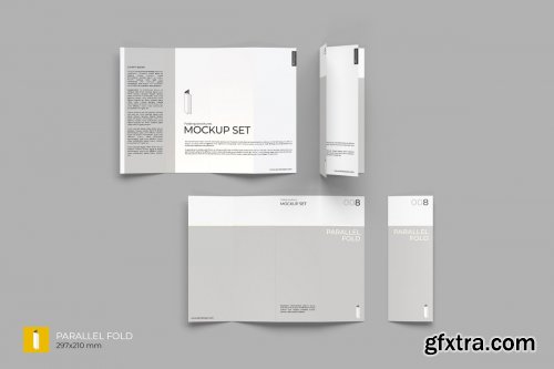 CreativeMarket - Folding Brochure Mockup Set 4409695