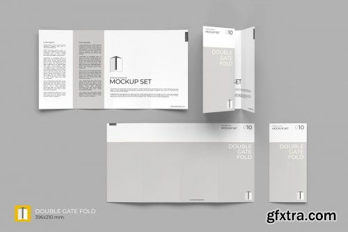 CreativeMarket - Folding Brochure Mockup Set 4409695