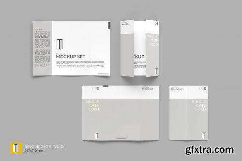 CreativeMarket - Folding Brochure Mockup Set 4409695