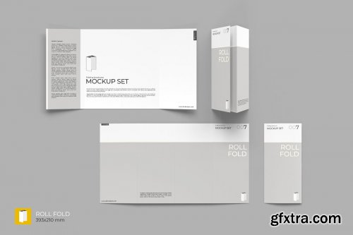 CreativeMarket - Folding Brochure Mockup Set 4409695