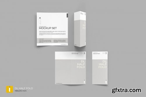 CreativeMarket - Folding Brochure Mockup Set 4409695
