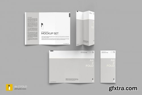 CreativeMarket - Folding Brochure Mockup Set 4409695