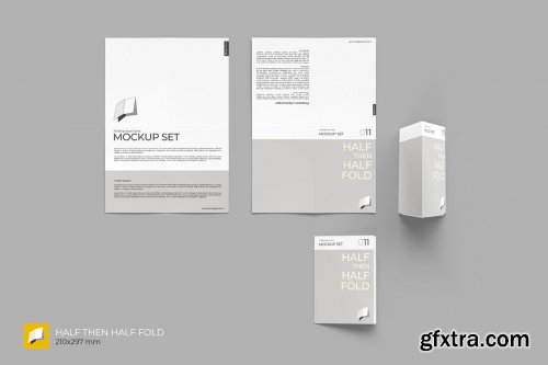 CreativeMarket - Folding Brochure Mockup Set 4409695