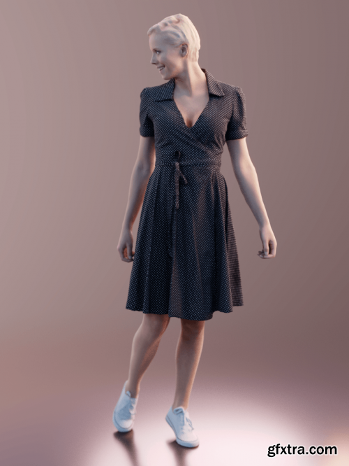 Casual Woman Standing scanned 3d model