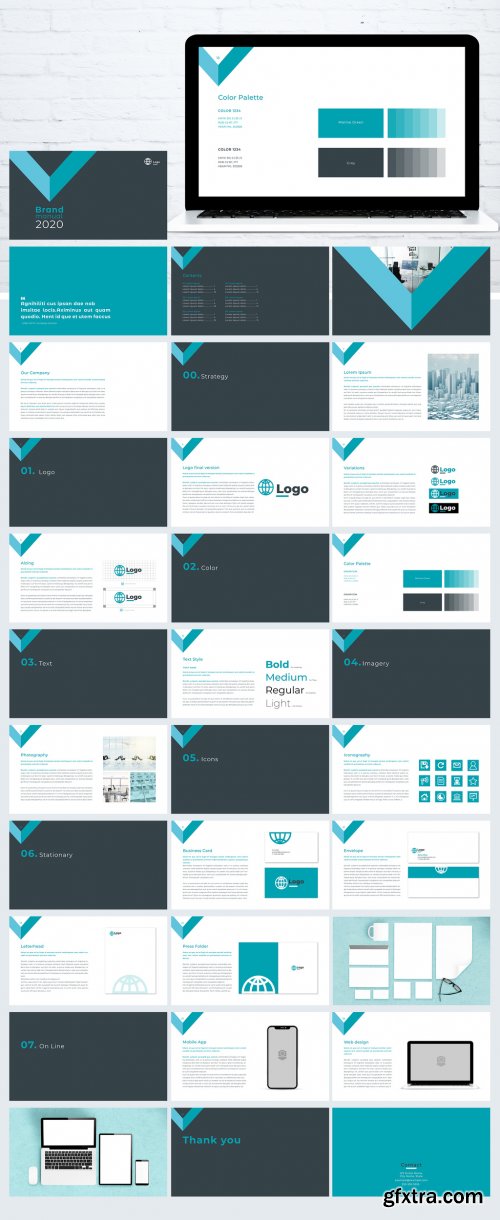 Green Brand Guidelines Presentation Layout 344655520