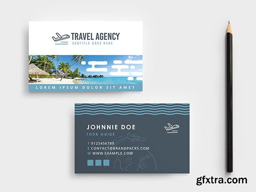 Travel Agency Tour Guide Business Card Layout 341481275