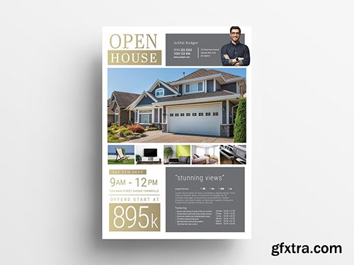 Real Estate Open House Poster Layout 342121317