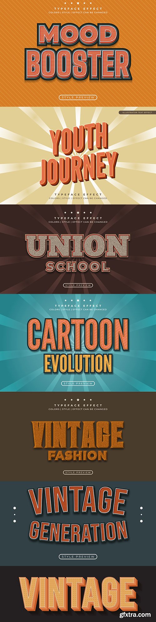 Editable font effect text collection illustration design 81
