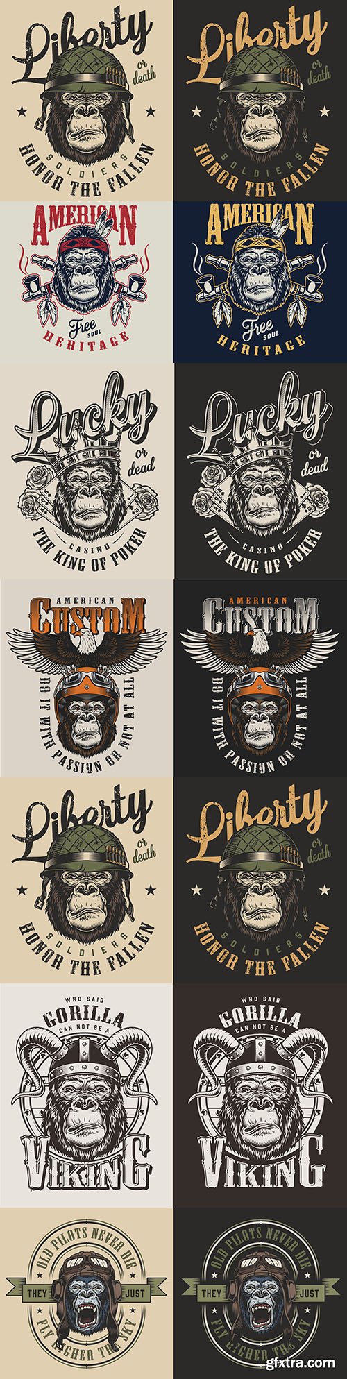 T-shirt with print gorilla vintage style design
