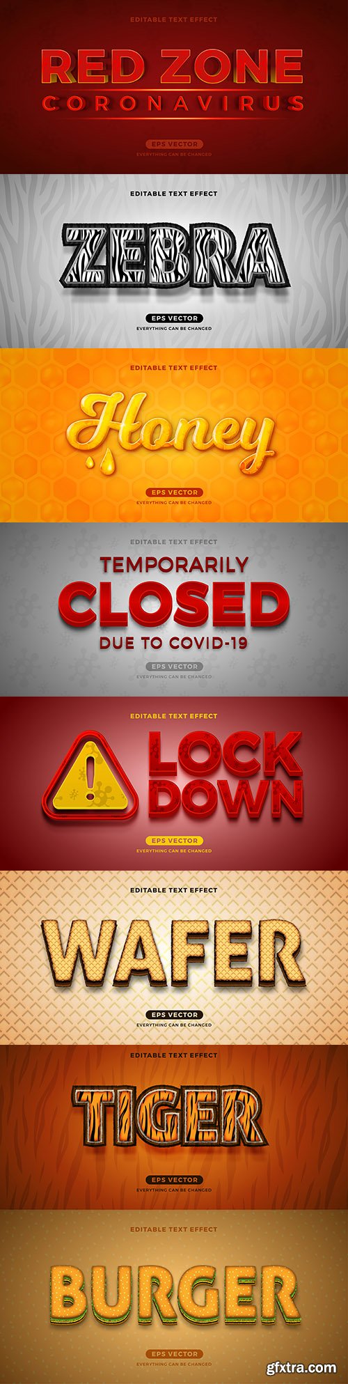 Editable font effect text collection illustration design 82
