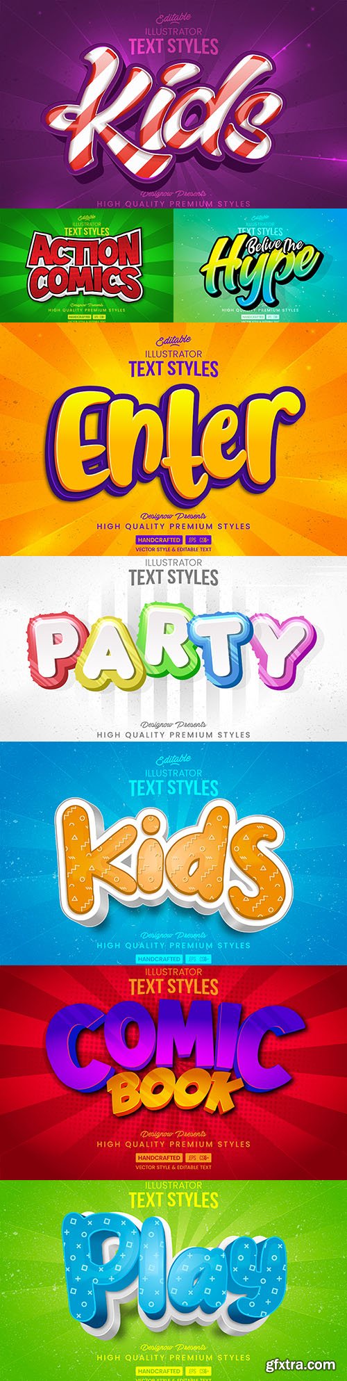 Editable font effect text collection illustration design 83

