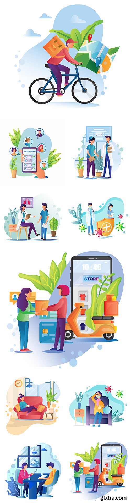 People different professions illustration with flat style
