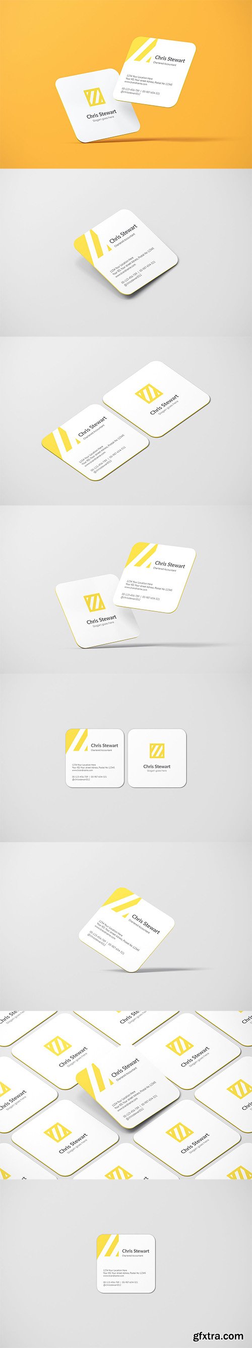 Rounded Square Business Card Mockup Rounded Square Business Card Mockup