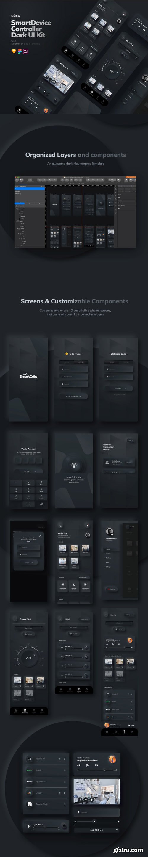 Dark Neumorphic UI Kit
