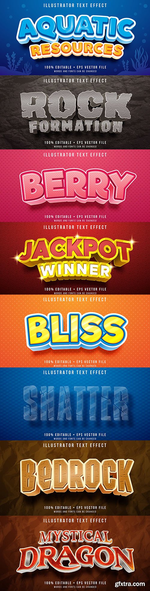 Editable font effect text collection illustration design 84
