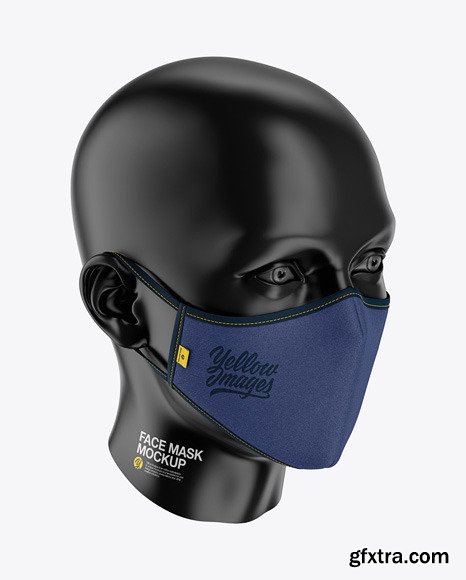 Face Mask Mockup - Front Half-Side 59037