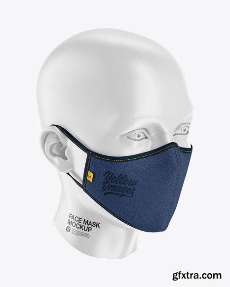 Face Mask Mockup - Front Half-Side 59037