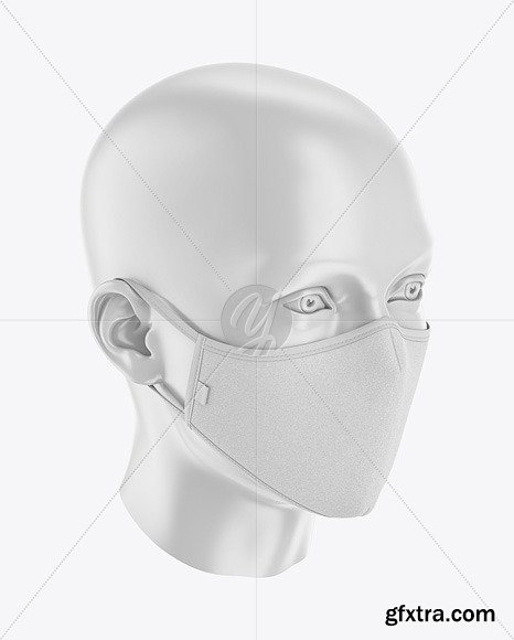 Face Mask Mockup - Front Half-Side 59037