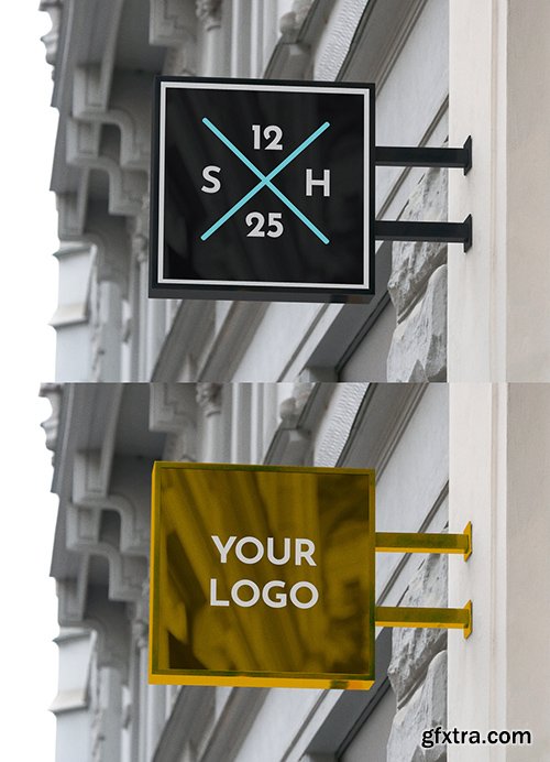 Square Outdoor Mounted Entrance Sign Mockup 344299924 Square Outdoor Mounted Entrance Sign Mockup 344299924