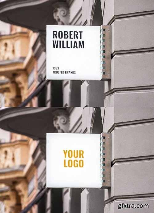 Square Outdoor Mounted Entrance Sign Mockup 344300458 » GFxtra