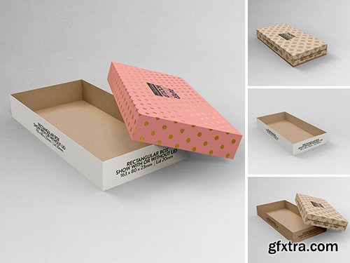 Small Rectangular Box and Lid with 2 Views Mockup 341743839 Small Rectangular Box and Lid with 2 Views Mockup 341743839