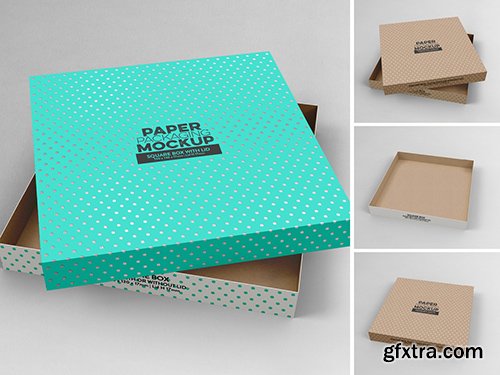 Medium Square Box and Lid with 2 Views Mockup 341742502 Medium Square Box and Lid with 2 Views Mockup 341742502