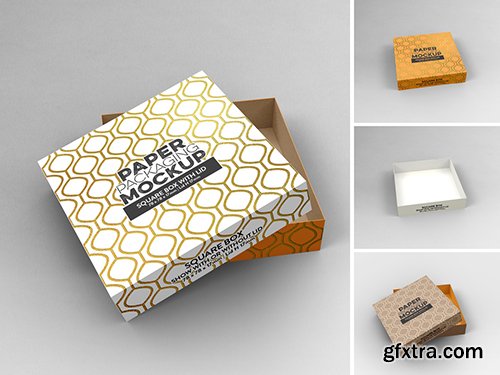 Small Square Box and Lid with 2 Views Mockup 341744528 Small Square Box and Lid with 2 Views Mockup 341744528