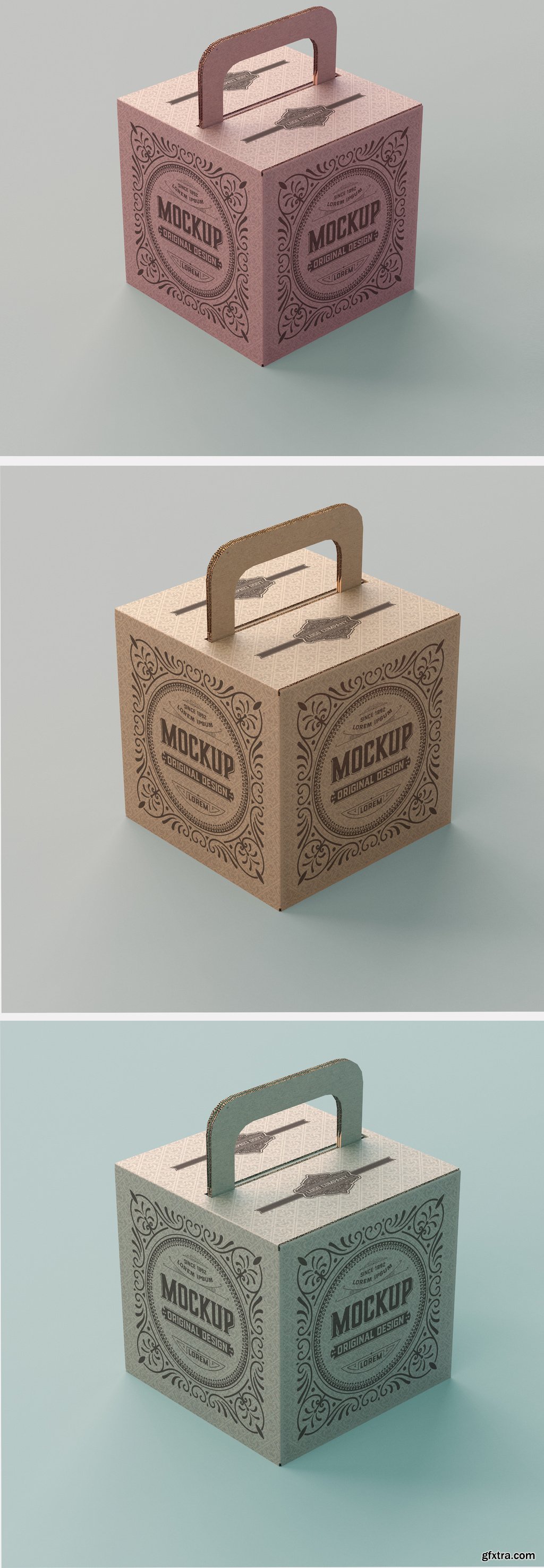 Kraft Box Mockup with Handle 345717734 » GFxtra