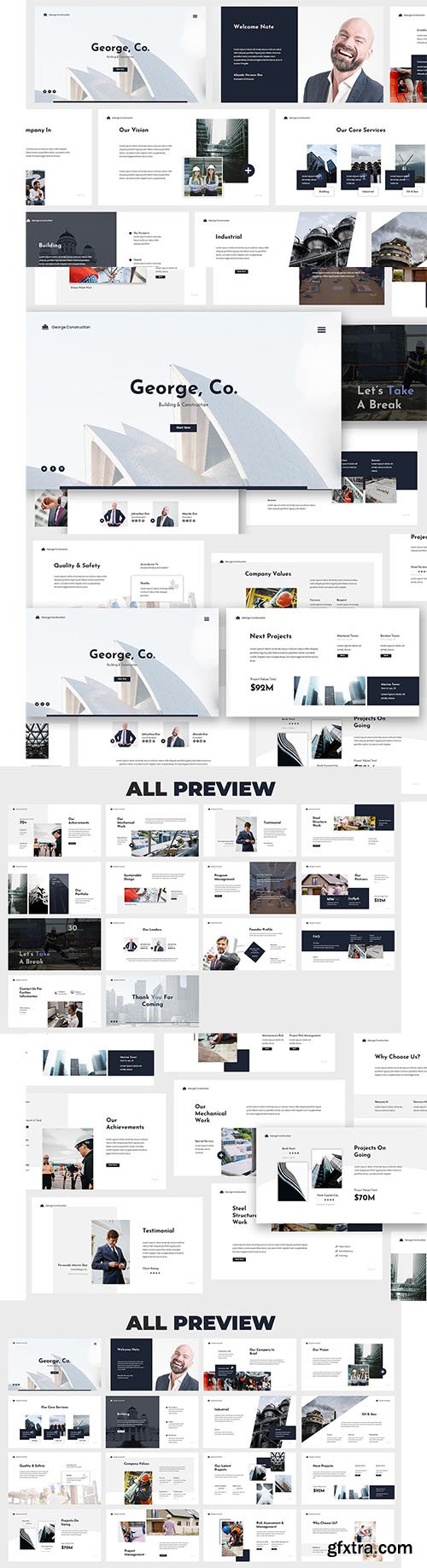 Modern Construction PowerPoint, Keynote, Google Slides Template