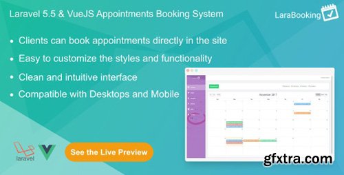 CodeCanyon - LaraBooking v1.0.1 - Laravel Appointments Booking System - 21052512 CodeCanyon - LaraBooking v1.0.1 - Laravel Appointments Booking System - 21052512