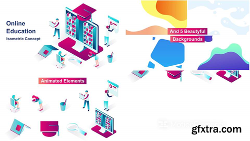 me14681138-online-education-isometric-concept-montage-poster me14681138-online-education-isometric-concept-montage-poster