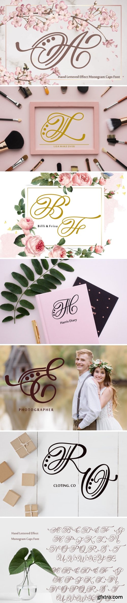 Hand Lettered Effect Monogram Font