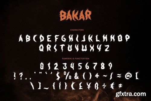 Bakar - Flaming Unique Font