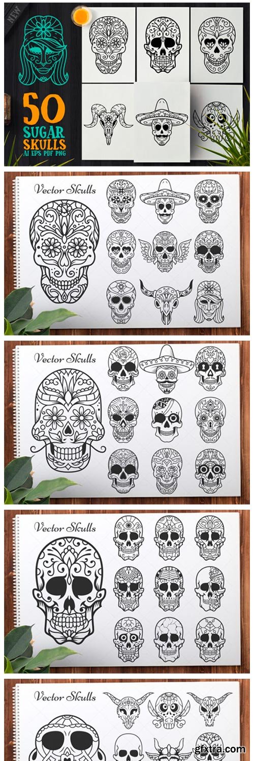 50 Vector Sugar Skulls 4057787 50 Vector Sugar Skulls 4057787