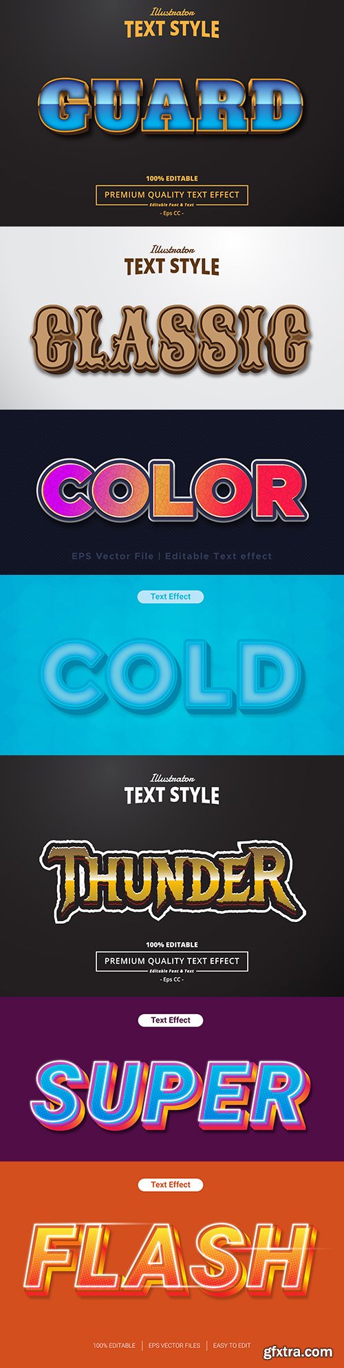 Editable font effect text collection illustration design 90
