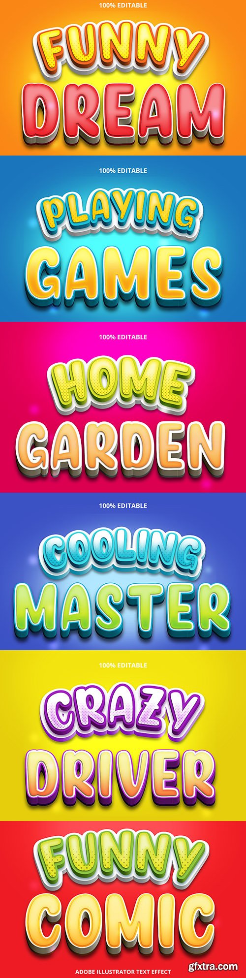 Editable font effect text collection illustration design 89
