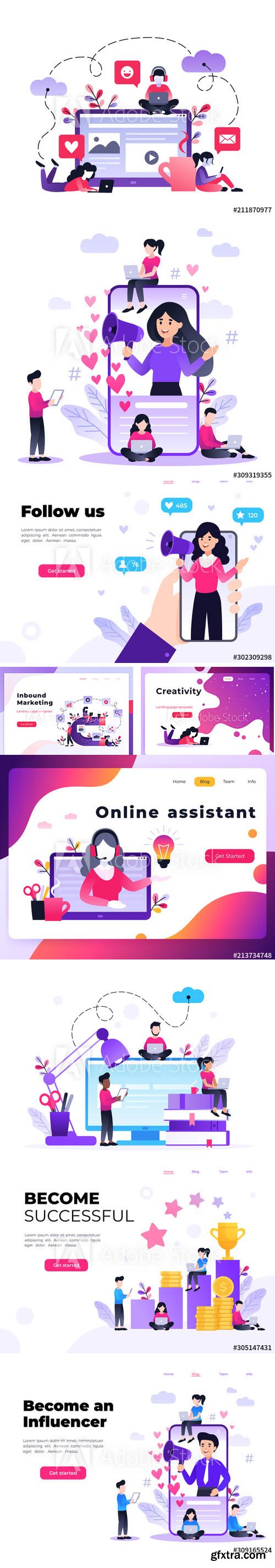 Flat vector style illustration with characters