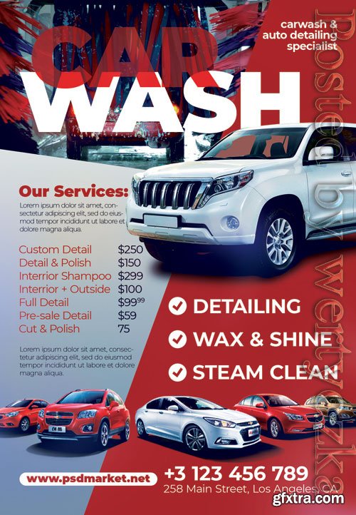 Car wash - Premium flyer psd template