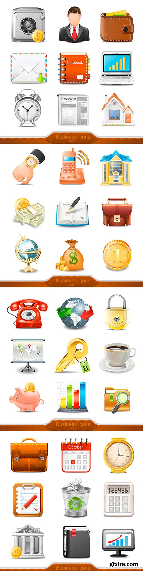 Business and men 's accessories for business set of icons
