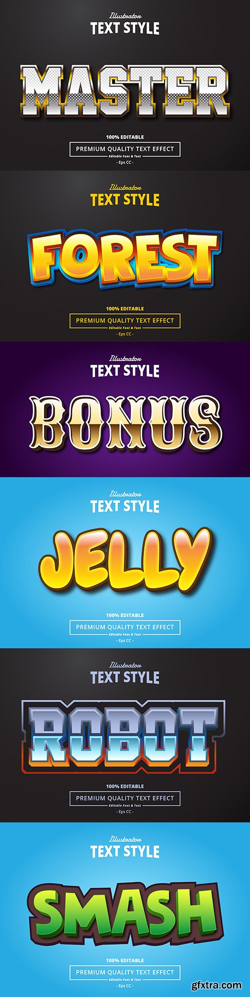 Editable font effect text collection illustration design 92
