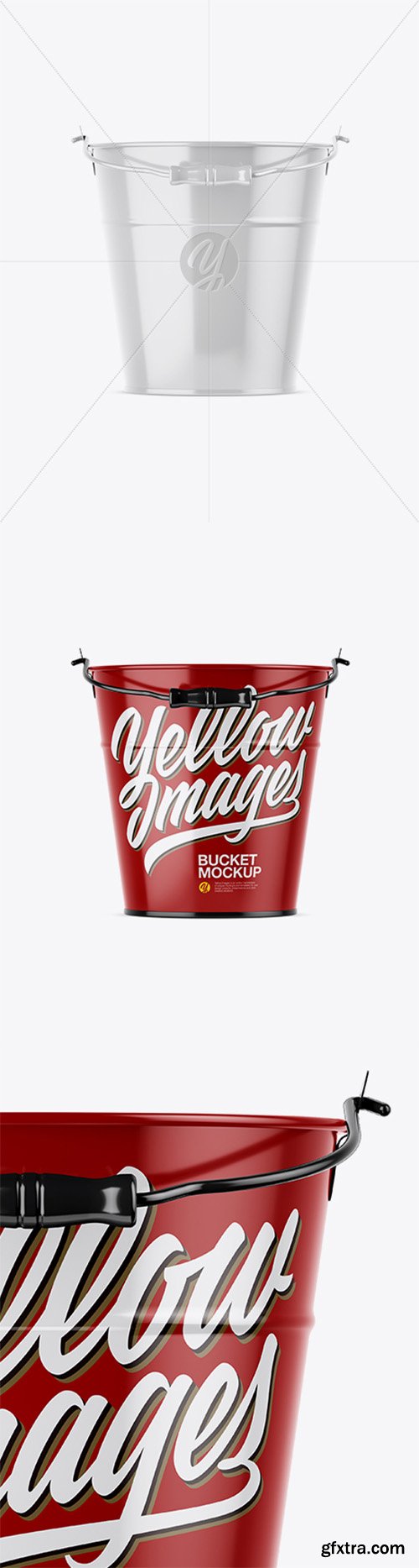 Glossy Bucket Mockup - Front View 22354