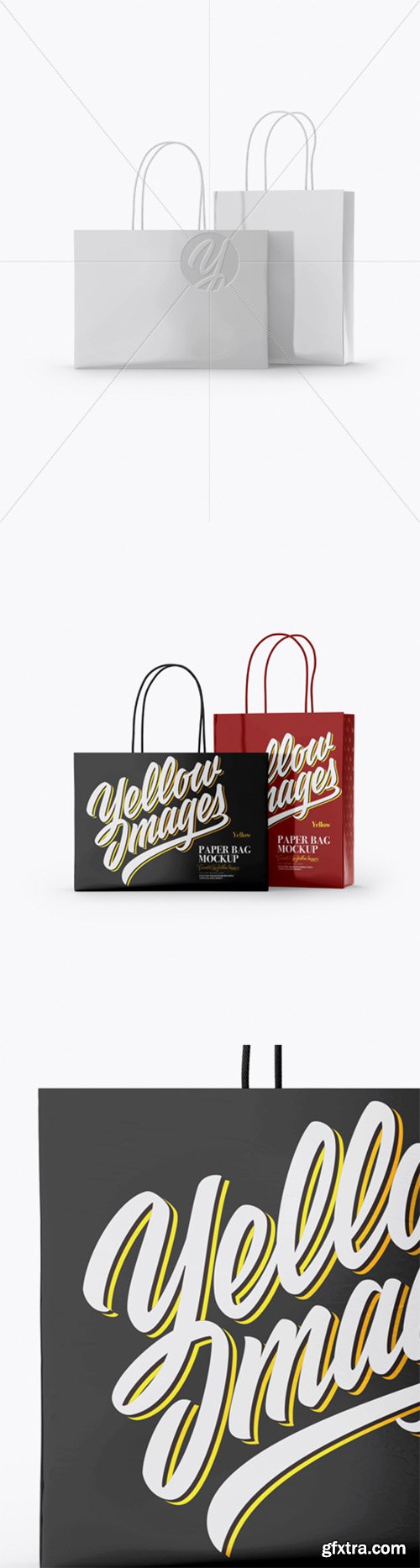 Two Glossy Paper Bags Mockup - Half Side View 27881 Two Glossy Paper Bags Mockup - Half Side View 27881